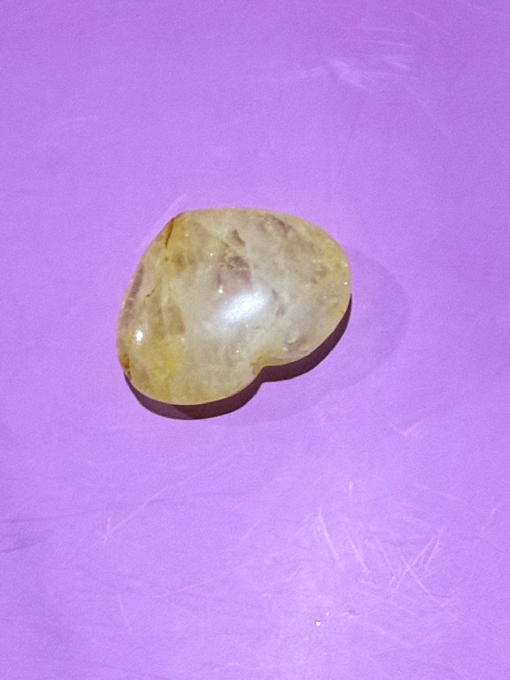Yellow Heart-Shaped Crystal Palm Stone - Picture 4 of 6